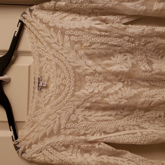 Express Tops - Express Mesh Lace Embroidered  Sheer Top ❤